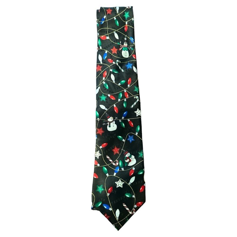 Christmas Necktie Holiday Lights Snowman Novelty‎ Tie
